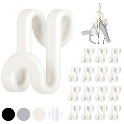 Mlici 60 Pc Space Saving Hanger Connector Hooks for Closet Organizer, White - color: White