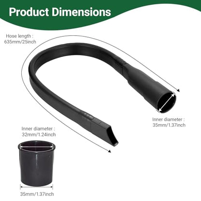 EZ SPARES Flexible Vacuum Crevice Attachment,Crevice Tool,25-inch Crevice Brush Tool Kit for Most 1-1/4" and 1-3/8"(32mm-35mm)Vacuum Hoses,Reach Deep Into Hidden Spaces(with An Adapter and Mini Brush) - color: Crevice Tool