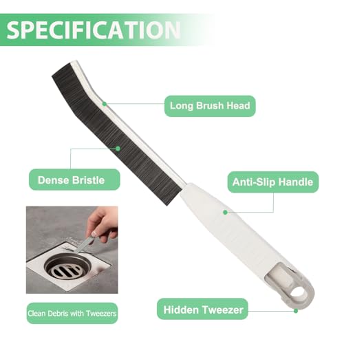Crevice Cleaning Brush Hard Bristled, Grout Cleaner Brush, Multifunctional Thin Gap Scrub Brush, Bathroom Cleaner Tools for Household Use, Kitchen, Window, Toilet, Grout, Faucets(3PCS Frtosted White) - color: Frtosted White