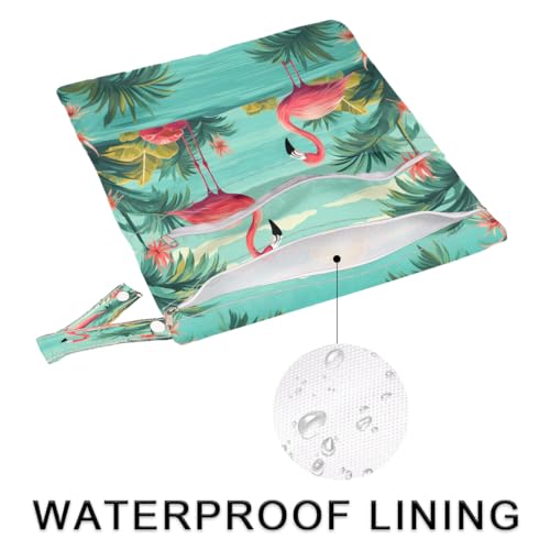 Pardick Wet Bag 2Pcs Wet Dry Bag Waterproof Travel Laundry Bags Summer Flamingo Swimsuit Bags Storage Cloth Diaper Bathing Suit 0rganizer for Beach, Yoga, Gym, Pool - color: Summer Flamingo
