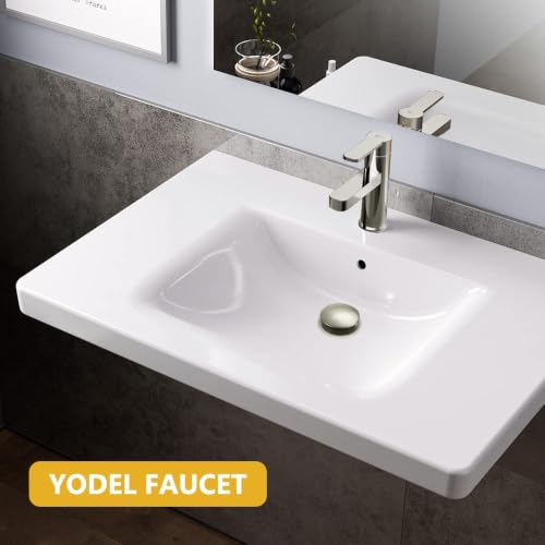 Bathroom Sink Drain with Overflow,Pop Up Drain with Hair Catcher Basket - color: Brushed Nickel