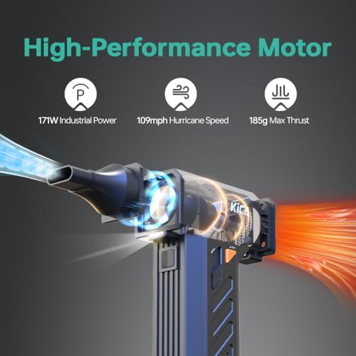 KiCA JetFan Ultra Electric Air Duster, 130000 RPM Cordless Blowers for PC - color: Black