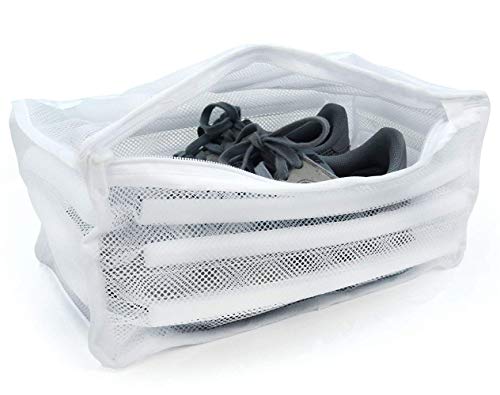 White Padded Mesh Laundry Bag Premium Zipper Heavy Duty Storage For Men Trainers,Running Shoes In Washing Machine Durable Washing Or Drying Sneakers,Underwear,Bra,Blouse,Clothing Rectangle - size: Rectangle