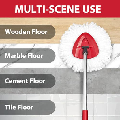 Spin Mop Replacement Set for EasyWring 1-Tank - 2 Heads + Handle + Base - size: 2 Heads+1 Handle+1 Base(1-TANK)