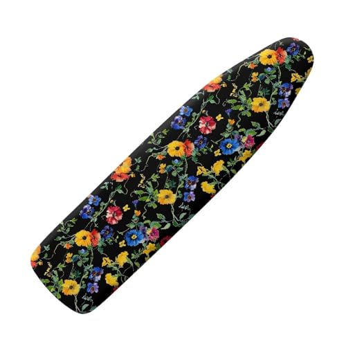 Floral Ironing Board Cover and Pad, Smooth Iron Board Cover, Stain Resistant and Scorch, Easy Installation Ironing Cover - color: Floral Colorful
