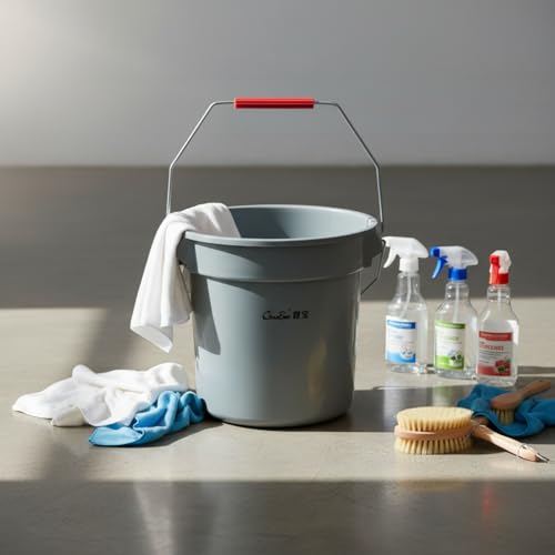 Saedy 4 Pack Round Commercial Cleaning Bucket, 14 QT Plastic Water Bucket