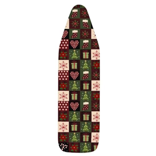 Flashideas Christmas Plaid Ironing Board Cover and Pad 15x54 Inch Standard Ironing Board Cover with Elastic Edge and Hook and Loop Fasteners Scorch and Stain Resistant Cotton - color: Christmas Plaid