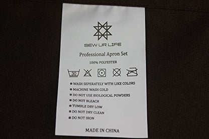 Black Professional Resist Water Adjustable Extra Long Bib Apron 3 Pockets Home Kitchen Garden Restaurant Cafe Bar Pub Bakery for Cooking Chef Baker Servers Craft Unisex - color: Black
