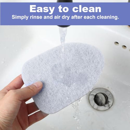 2Pcs Scouring Pads Grey Scrub Pads for Cleaning Reusable Scrub Sponge Non Scratch Fit Tub Tile Scrubber Brushes Cleaning for Kitchen Toilet Wall Tile Sink