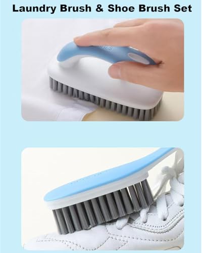 Scrub Brush for Stains-2 Pack Fabric Cleaning Brush,Laundry Stain Remover Brush,Clothes Scrub Brushes Cleaner Soft Bristle Scrubbing Brushes Household Cleaning for Carpet Clothes Bags & More (Gray) - color: Gray