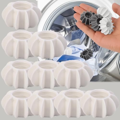 10PCS Silicone Laundry Balls Anti-Tangle Cleaning Sponge Hair Remover Tool - color: White