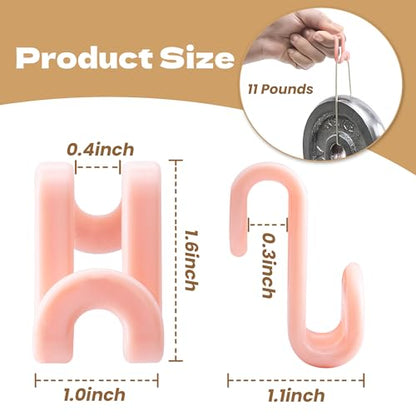 Mlici 60pc Space-Saving Hanger Hooks, Hanger Connector Hooks for Dorm, Pink - color: Pink