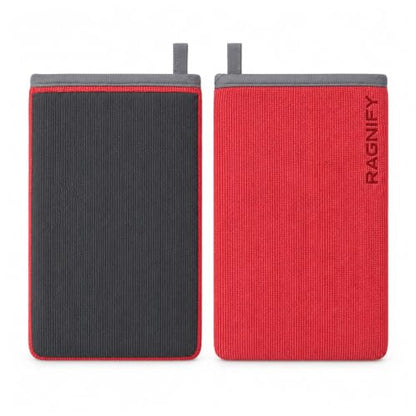 Ragnify Pack of 2 Clay Mitt Auto Detailing Medium Grade Clay Bar Alternative Mitt for Flawless Removal of Surface Bonded Micro Contaminant (Red) - color: Red