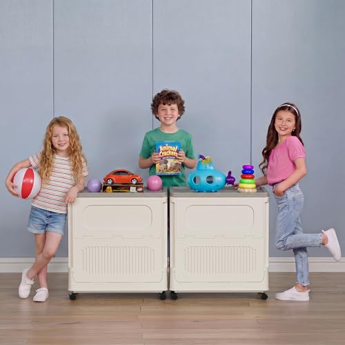 Small Laundry Hamper for Kid on Wheels with Handle 60L - color: Milky, size: 60L