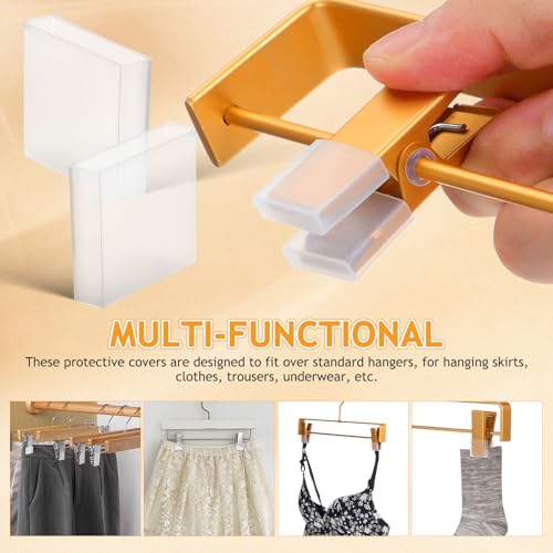 Toyvian Non-Slip Hanger Grips, 50pcs Silicone Clothes Hanger Shoulder Strips Clear Anti-Slip Rubber Clips for Clothes Pants and Dresses Protective Accessories for Home Retail Use - color: Transparent