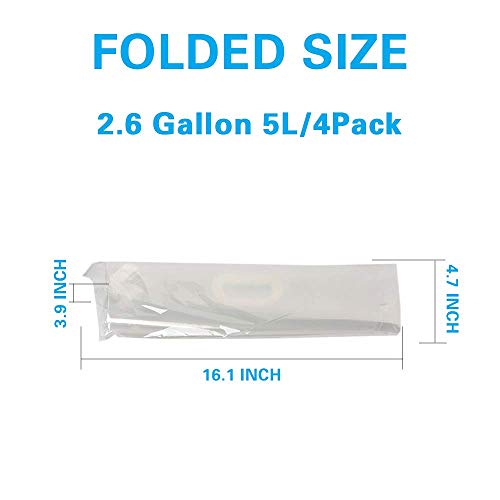 Soddeph Collapsible Water Container Bag, BPA Free Food Grade Clear Plastic Storage Jug for Sport Camping Riding Mountaineer,Freezable, Food Grade (4-pack-2.6 Gal) - style: 4-pack-2.6 Gal