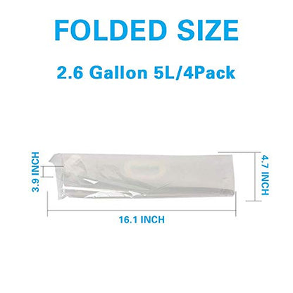 Soddeph Collapsible Water Container Bag, BPA Free Food Grade Clear Plastic Storage Jug for Sport Camping Riding Mountaineer,Freezable, Food Grade (4-pack-2.6 Gal) - style: 4-pack-2.6 Gal
