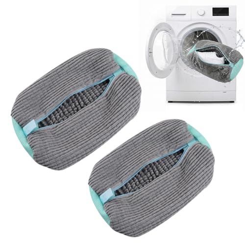 Shoe Washing Machine Bag: 2 Pack - Invisible Zipper For Family Wash