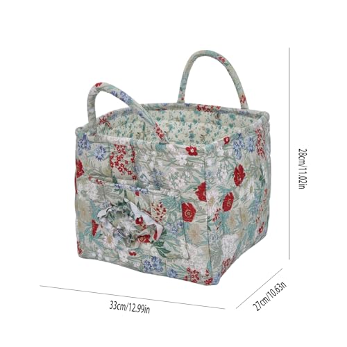 Boho Fabric Storage Basket, Large Capacity Laundry Basket, 12.2'' x 10.23'' x 10.23'' Collapsible Laundry Hamper with Easy Carry Handles (C Multi-Color 4, L) - color: C Multi-Color 4