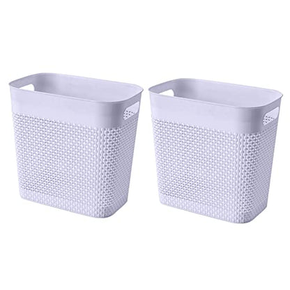 UUJOLY Small Plastic Trash Can Wastebasket Bin, 3 Gallon, Grey/2Pack - color: Grey, size: 2 Pack