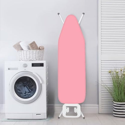 Ironing Board Cover and Pad Standard Ironing Board Full Size with Elastic Edge and Hook and Loop Fasteners Meat Pink Stain Resistant Cover for Ironing Board - color: Meat Pink