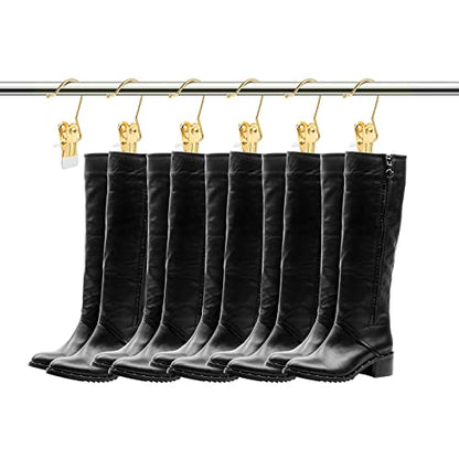 Hotop 20 Pieces Boot Hanger Clips Heavy Duty Closet Space Saving, Gold - color: Gold