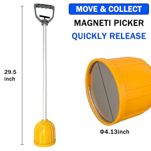 Magnetic Pickup Tool - Heavy Duty Nail Magnet Sweeper with Quick Release - size: Quick Release Magnetic Sweeper
