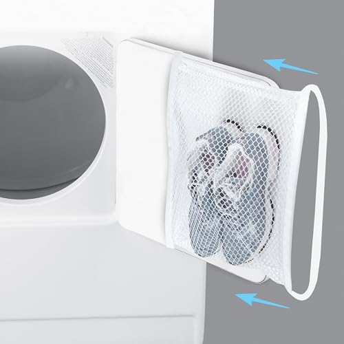 Smart Design Sneaker Dryer & Wash Bag w/ Elastic Straps - Durable Fabric - for Shoes, Clothing, & Laundry - Home Organization (15.5 x 15.5 Inch) [White] - size: 15.5 x 15.5 inch - white