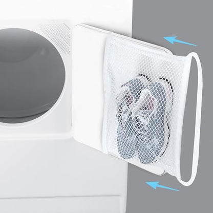 Smart Design Sneaker Dryer & Wash Bag w/ Elastic Straps - Durable Fabric - for Shoes, Clothing, & Laundry - Home Organization (15.5 x 15.5 Inch) [White] - size: 15.5 x 15.5 inch - white