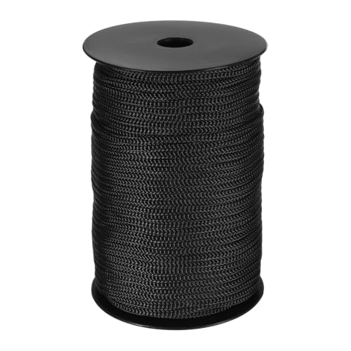 MECCANIXITY 13/64" Polypropylene Rope Braided Ropes, 255ft Black - color: Black, size: 13/64 Inch 255ft