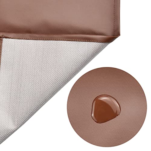 eywlwaar PU Waterproof Apron with One Big Pocket Adjustable Oil Proof Apron for Kitchen Dishwashing Cooking 29.92"x 26.77" - color: Coffee-2packs