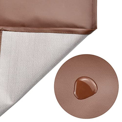 eywlwaar PU Waterproof Apron with One Big Pocket Adjustable Oil Proof Apron for Kitchen Dishwashing Cooking 29.92"x 26.77" - color: Coffee-2packs