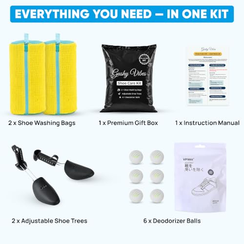 Shoe Washing Machine Bag – 2Pcs Shoe Cleaning Laundry Bags for Sneakers - color: Yellow