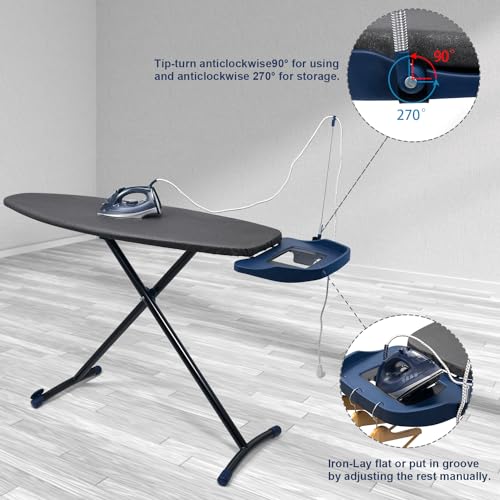 Duwee 18"×53" Extra Wide Ironing Board with Retractable Iron Rest - size: 18"×53"