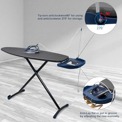 Duwee 18"×53" Extra Wide Ironing Board with Retractable Iron Rest - size: 18"×53"