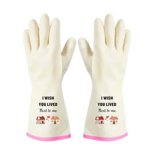 Rubber Cleaning Reusable Gloves, Practical House Warming Gifts - color: Pink-neighbor