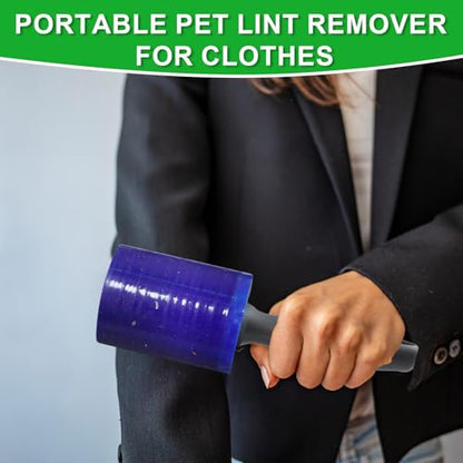 Lint Roller for Pet Hair 500 Sheets Extra Sticky Pet Hair Remover for Clothes Furniture Carpet Cleaner Cars Dogs Travel-Friendly Grip Handle Blue - size: 2 Rollers 500 Sheets Blue