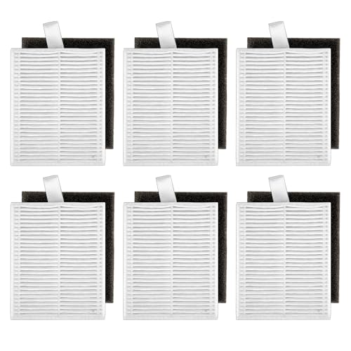 (6 Pack) L60 HEPA Efficiency Filters Compatible with Eufy L50, L50 SES, L60, L60 Hybrid, L60 SES Series Robot Vacuum, Robot Vacuum Replacement Parts, with Foam Filter 6 Sets
