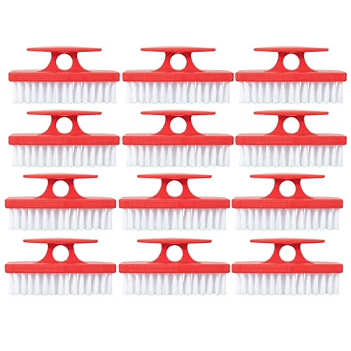 Nail Brush for Cleaning Fingernails, Nail Scrubber Brush, Toe Foot Hands Fingernail Brush Cleaner- Small Scrub Brush- All-Purpose Stiff Cleaning Brush (12 Pack, Red) - color: Red, size: 12 Pack