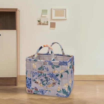 Boho Fabric Storage Basket, Large Capacity Laundry Basket, 12.2'' x 10.23'' x 10.23'' Collapsible Laundry Hamper with Easy Carry Handles (A Multi-Color 6, L) - color: A Multi-Color 6