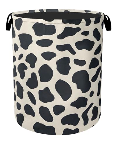 Cow Pattern Laundry Basket with Handles - Extra Large Foldable Hamper for Bathroom/Laundry/Bedroom/Dorm, Washable Fabric Storage Bin - color: Cow Pattern