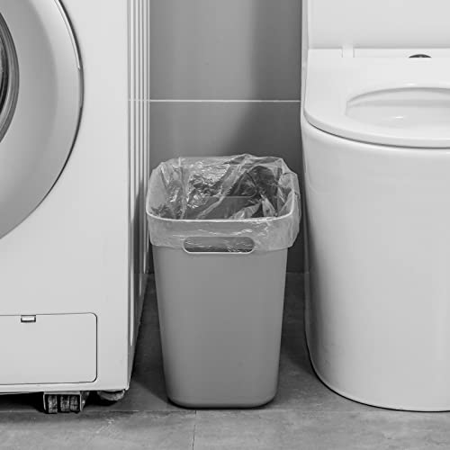 Plastic Small Bathroom Trash Can Wastebasket, 3.5 Gallon, Grey, 3 Pack - color: Grey, size: 3.5 Gallon/3 Pack