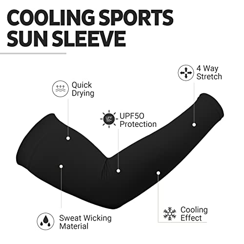 HEGCOIIE UV Sun Protection Arm Sleeves for Men & Women - Tattoo Cover Up - UPF 50 Cooling Sleeve for Golf, Cycling - color: 6 Pairs - Black 3 Pairs & White 3 Pairs