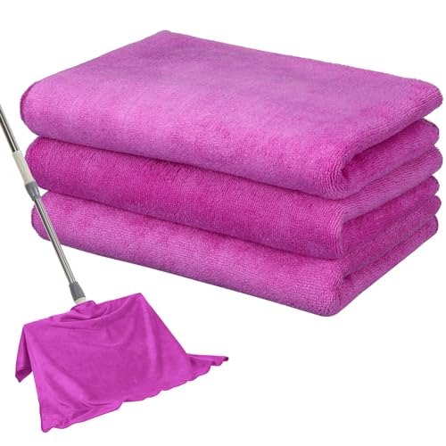 Newwiee 3 Pcs Extra Large Microfiber Cleaning Cloth - color: Purple
