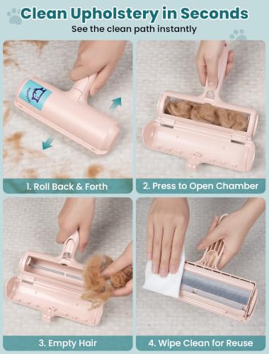 DELOMO Pet Hair Remover Roller, Reusable Lint Roller for Dog and Cat Hair - color: D: Pink（gift Choice）
