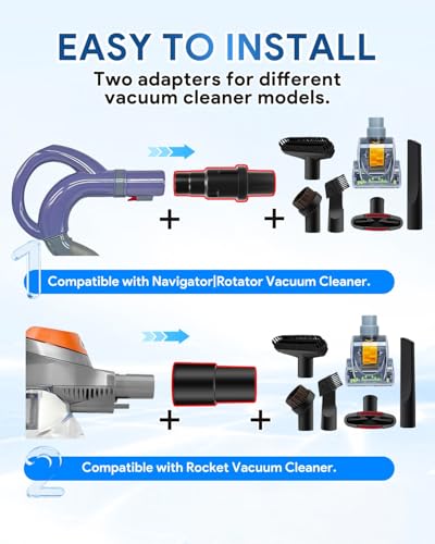 Pet Hair Power Brush Attachment compatible with Shark Navigator - color: 6 brush heads + 2 adapters