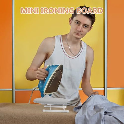 TOYANDONA Tabletop Ironing Board Small Foldable Compact Ironing Board with Iron Rest Heat Resistant Cover Portable Sleeve and Collar Ironing Pad for Home Dorm Travel