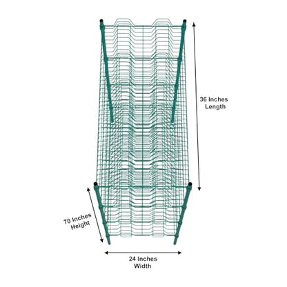 PRO&Family Green Epoxy 4-Tier Commercial Drying Rack with Casters – Heavy Duty Wire Shelving for Dish Drying, Kitchen Storage & Food Service Use (24" x 36" Stationary, 1 1/4" Slots) - size: 24" x 36" Stationary