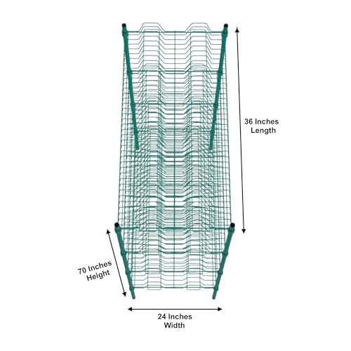 PRO&Family Green Epoxy 4-Tier Commercial Drying Rack with Casters – Heavy Duty Wire Shelving for Dish Drying, Kitchen Storage & Food Service Use (24" x 36" Stationary, 1 1/4" Slots) - size: 24" x 36" Stationary