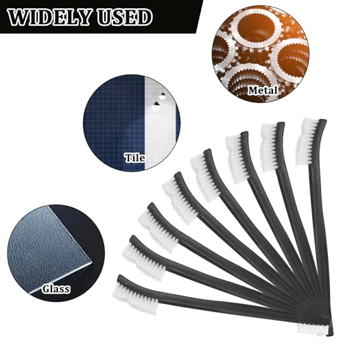 10PCS Double Ended Nylon Cleaning Brushes, Small Brush Black & Transparent